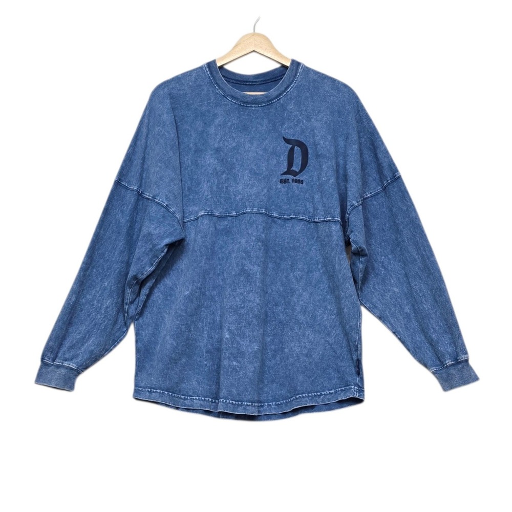 Disney Parks Disneyland Resort Spirit Jersey Blue‎ Acid Wash Oversized Sz Medium